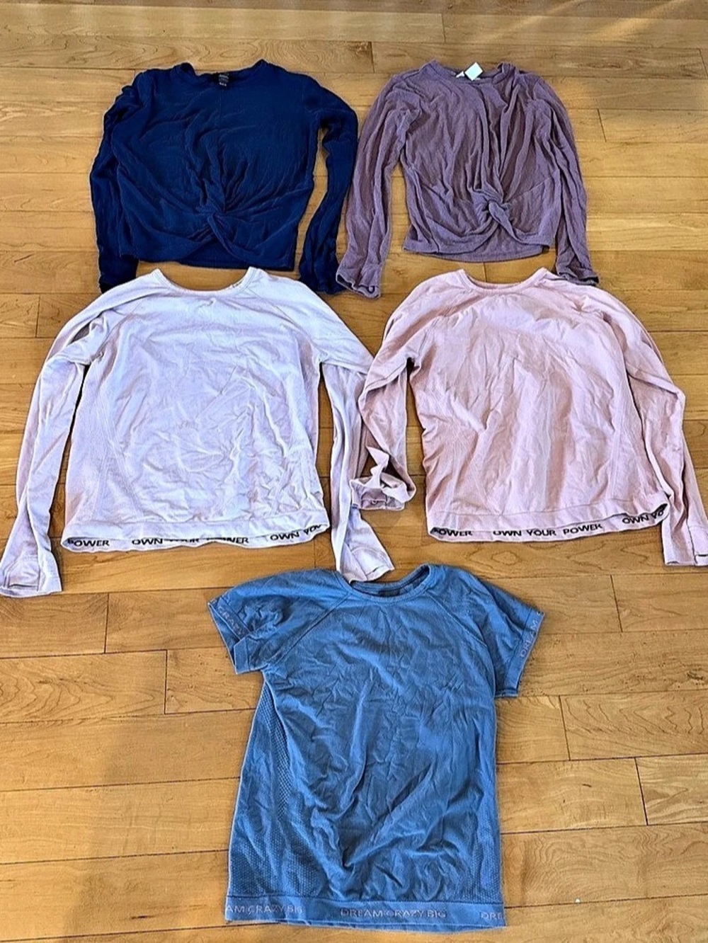 Bundle of 5 Athleta Girl Girls Long-Sleeve Top Bundle Blue & Pink Size Medium